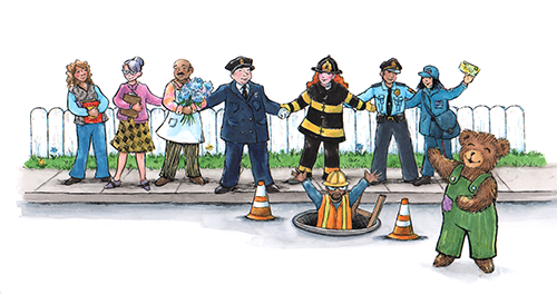 Illustration of Corduroy the Bear by Jody Wheeler