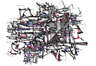 “Formation” Contemporary Abstract Painting/Drawing by C J Rogers